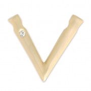 Joyería elegante colgante V con strass 32x37 mm para polaris o redonda 16 mm dorado satinado|raw }}