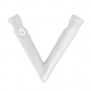 Joyería elegante colgante V con strass 32x37 mm para polaris o redonda 16 mm plateado satinado|raw }}