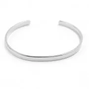 Pulsera jonc de láton a personalizar 4,1x150 mm rodiado