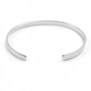 Pulsera jonc de láton a personalizar 4,1x150 mm rodiado