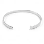 Pulsera jonc de láton a personalizar 4,1x150 mm rodiado