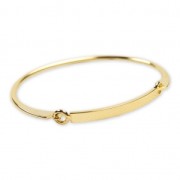 Pulsera jonc de láton con placa a personalizar 4x190 mm dorado|raw }}