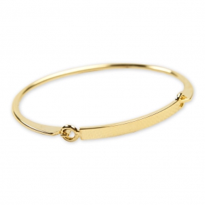 Pulsera jonc de láton con placa a personalizar 4x190 mm dorado