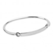 Pulsera jonc de láton con placa a personalizar 4x190 mm rodiado|raw }}