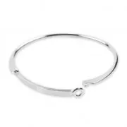 Pulsera jonc de láton con placa a personalizar 4x190 mm rodiado