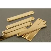 Entrepieza placa 2 agujeros para pulsera 33x5 mm dorado