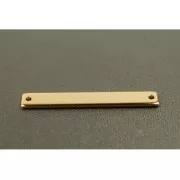 Entrepieza placa 2 agujeros para pulsera 33x5 mm dorado