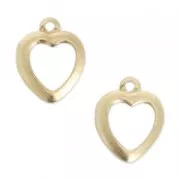 Dijes finas corazones caladas 10 mm de Gold filled x2