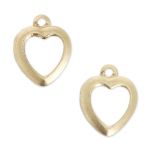 Dijes finas corazones caladas 10 mm de Gold filled x2