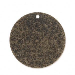 Dijes de metal diamantado redondo 25 mm bronce x4