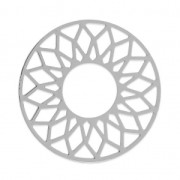 Entrepieza Estampa sol a decorar de metal 23 mm rodiado x1