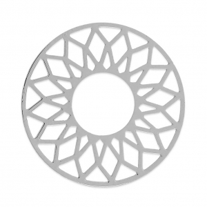 Entrepieza Estampa sol a decorar de metal 23 mm rodiado x1