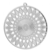 Entrepieza Estampa sol a decorar de metal 37 mm rodiado x1