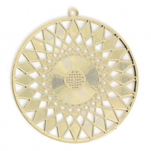 Entrepieza Estampa sol a decorar de metal 37 mm dorado x1