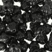 Cuentas de vidrio checa Fizgig - Flores Vintage 6 mm Jet x30