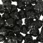 Cuentas de vidrio checa Fizgig - Flores Vintage 6 mm Jet x30