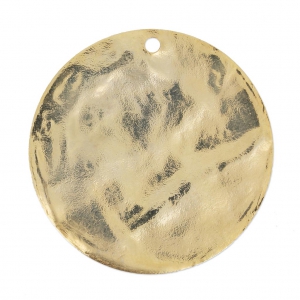 Dije efecto arrugado 40 mm dorado con oro fino x1