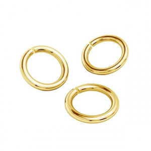 Anillas abiertas 3.75x0.8 mm de Plata 925 dorado con oro fino x25
