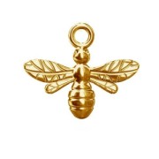 Colgante Abeja 13 mm de Plata 925 dorado con oro fino x1