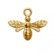 Colgante Abeja 13 mm de Plata 925 dorado con oro fino x1