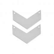 Entrepiezas de metal liso motivo galón 2 agujeros 29 mm rodiado x2