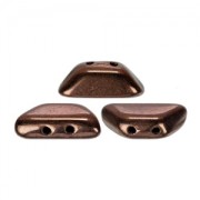 Cuentas de vidrio Tinos® par Puca® 4x10 mm Dark Bronze x10g