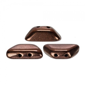 Cuentas de vidrio Tinos® par Puca® 4x10 mm Dark Bronze x10g