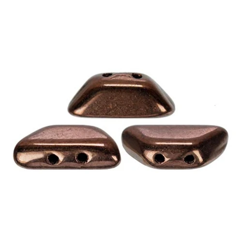 Cuentas de vidrio Tinos® par Puca® 4x10 mm Dark Bronze x10g