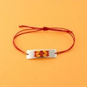 Entrepieza 6 agujeros para pulsera 29x8.5 mm de Plata 925  x1