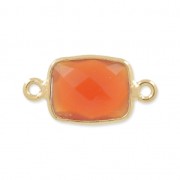 Entrepieza rectangular 2 anillas 10x8mm Plata 925 Chapado Oro imitaci Cornalina x1|raw }}