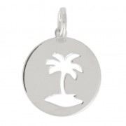 Dije medalla palmera 13 mm de Plata 925 x1|raw }}