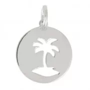 Dije medalla palmera 13 mm de Plata 925 x1