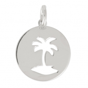 Dije medalla palmera 13 mm de Plata 925 x1