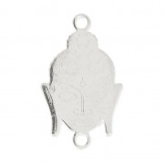 Entrepieza 2 anillas cabeza de bouddha 18x11 mm en Plata 925 x1|raw }}