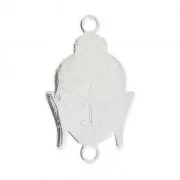 Entrepieza 2 anillas cabeza de bouddha 18x11 mm en Plata 925 x1