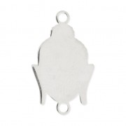 Entrepieza 2 anillas cabeza de bouddha 18x11 mm en Plata 925 x1