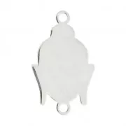 Entrepieza 2 anillas cabeza de bouddha 18x11 mm en Plata 925 x1