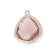 Colgante vidrio facetado 17 mm dorado/Amethyst x1|raw }}