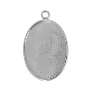 Engaste colgante para cabujón fondo plano 18x13 mm de Acero inox 304