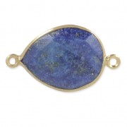 Entrepieza 2 anillas mm engaste Plata 925 Chapado Oro /Lapis  x1|raw }}