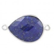 Entrepieza piedra facetada 2 anillas 13 x 17mm engaste Plata 925/Lapis  x1|raw }}
