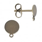 Pendientes con trasera disco 6 mm bronce x2|raw }}
