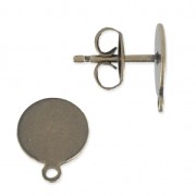 Pendientes con trasera disco 8 mm bronce x2|raw }}
