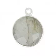 Colgante 12mm engaste Plata 925  / Labradorite x1