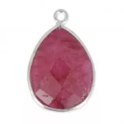 Colgante gota 13x17mm engaste Plata 925  / Dyed Ruby