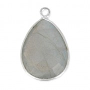 Colgante gota 13x17mm engaste Plata 925  / Labradorite x1|raw }}