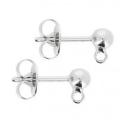 Pendientes con trasera boule 4mm chapado en plata finax2