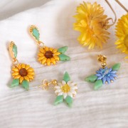 Pendientes con trasera boule 4mm Dorado con oro fino x2