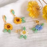 Pendientes con trasera boule 4mm Dorado con oro fino x2