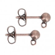 Pendientes con trasera boule 4mm cuivré antiguo x2|raw }}